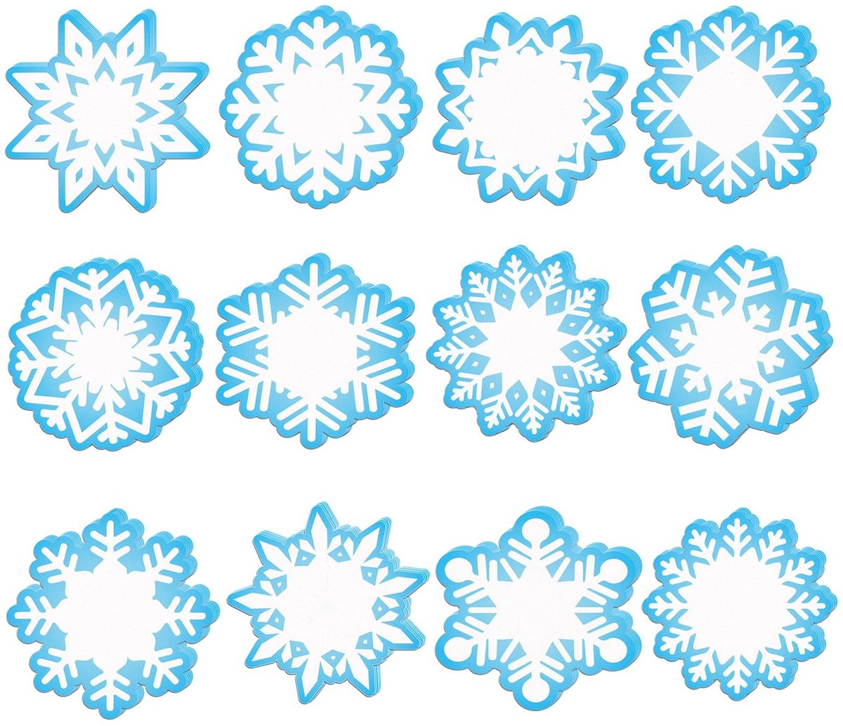 Dailygoods- Plaknotities 480 Vellen - Mini Plaknotities 3x3 Inch - Kerst Sneeuwvlok - Zelfklevende Notities - Draagbaar Formaat - Verschillende Patronen - Sticky Notes