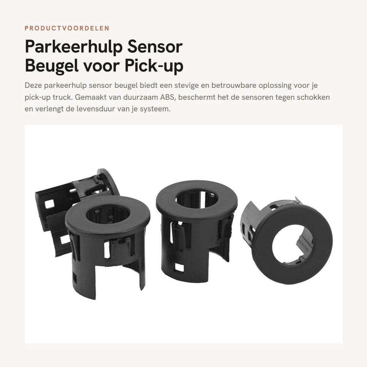 Dailygoods- Parkeerhulp Sensor - Schokbestendige Beugel - ABS Behuizing - Set van 4 Stuks - Direct Fit voor Pick-up Truck - Duurzaam en Krasbestendig - Parkeersensor