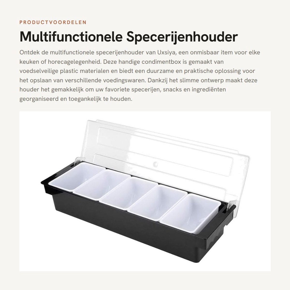 Dailygoods- Kruidenhouder - Multifunctionele opslag - Voedselgrade kunststof - Transparante deksel - Handgrepen - Geschikt voor fruit/vegetables - Kruidenbox