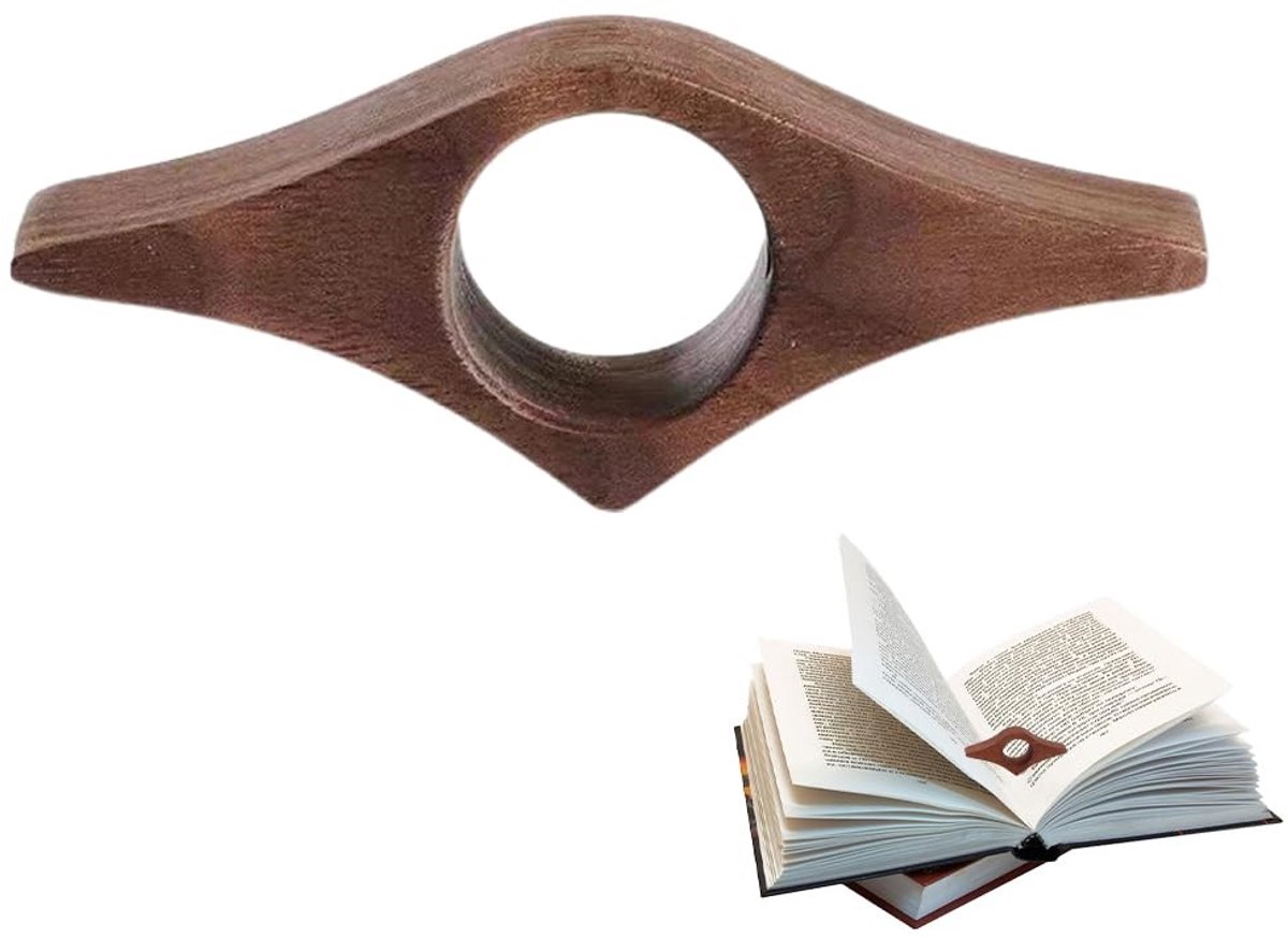 Dailygoods- Boekaccessoires Handgemaakt - Boekstandaard - Leesaccessoires - Draagbaar - Voor Dikke/Dunne Boeken - Hoogwaardige Notenhouten Constructie - Boeksteun
