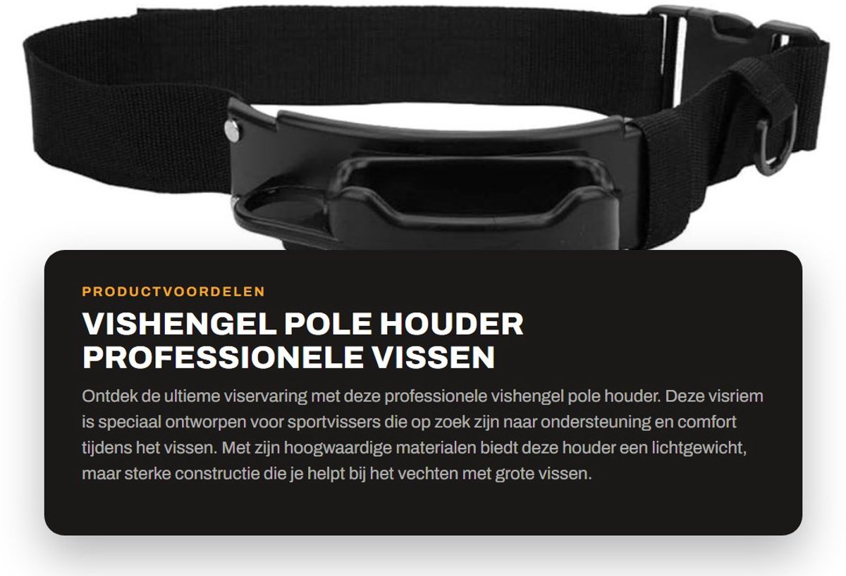 Dailygoods- Vishengel Professionele Riem - Vishengel Steun - Vis Accessoire - Lichtgewicht - Hoge Sterkte - Corrosiebestendig - Visriem