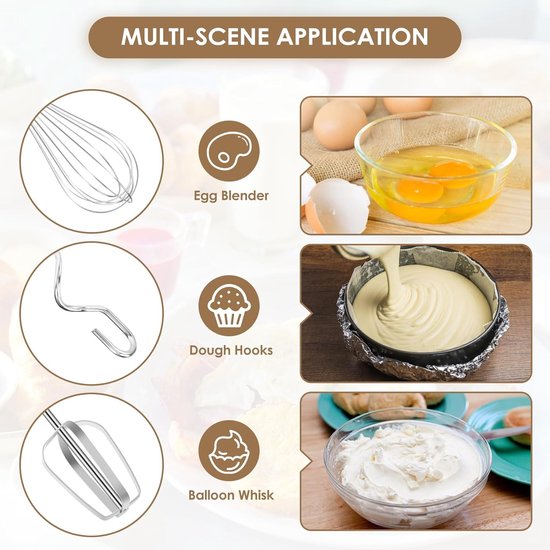 Mixer Onderdelen Set - Keuken Accessoires - Bakken En Koken - Universele Toepassing - 21 x 13 cm - Zilver — afbeelding 2