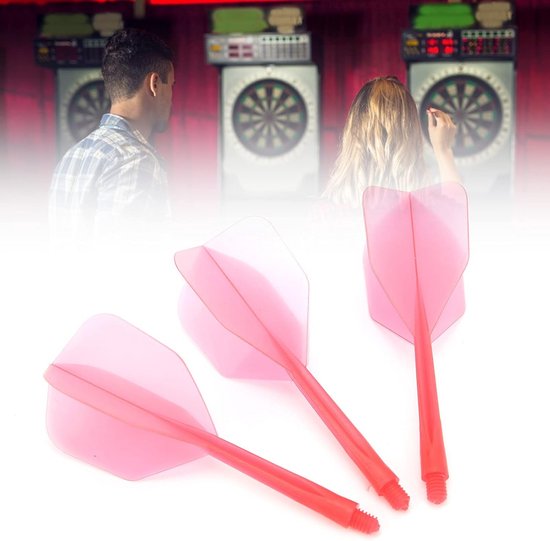 Dartpijlen Accessoires Set: 3x Geïntegreerde Shafts en Flights (Rood) van Merkloos — afbeelding 5