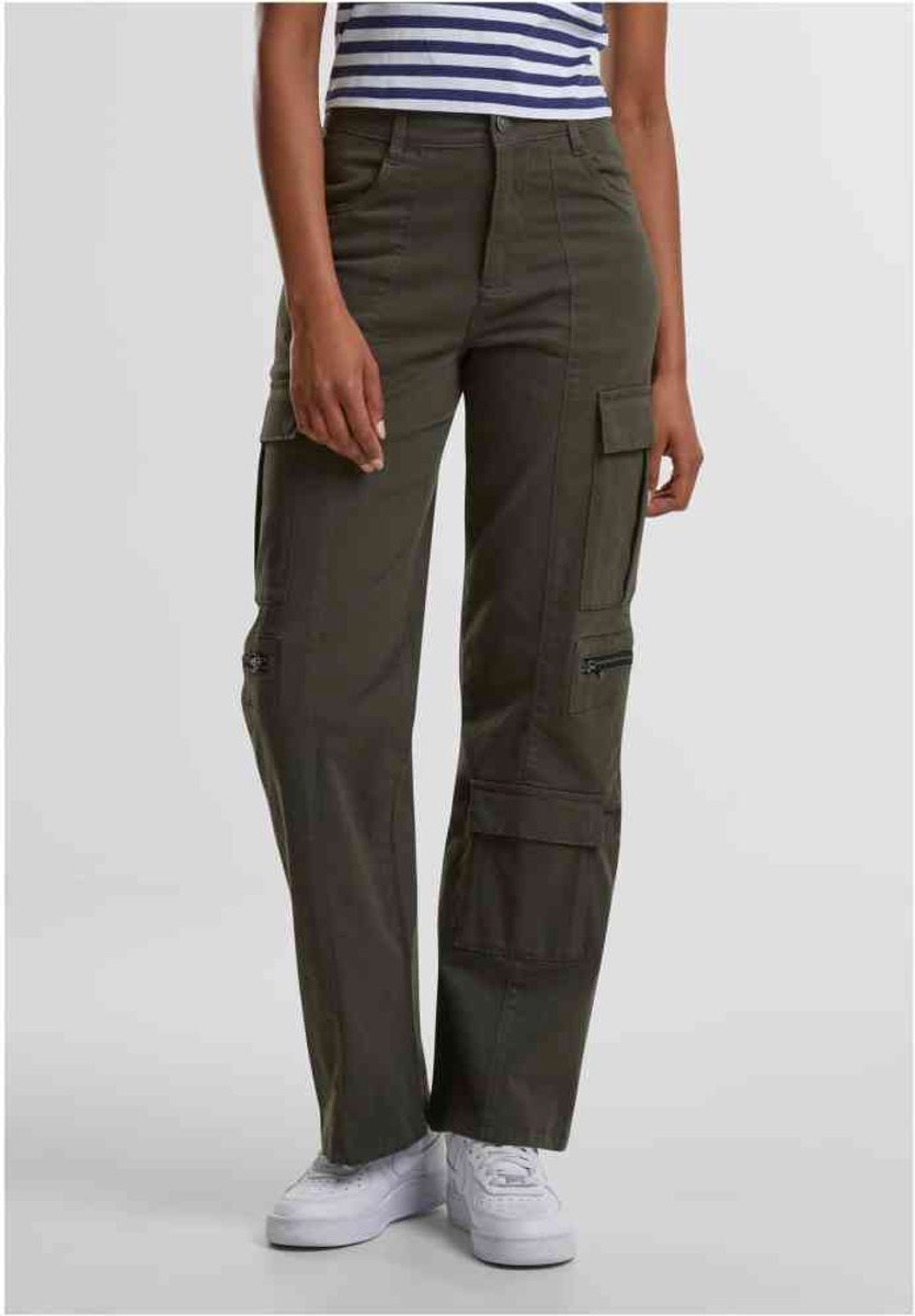 Urban Classics Loose Utility Stretch Twill Cargobroek Taille 36 inch Olijfgroen