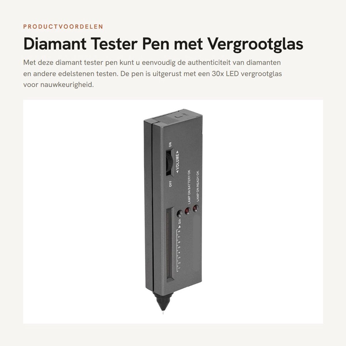 Dailygoods - Diamant Tester Pen met Vergrootglas