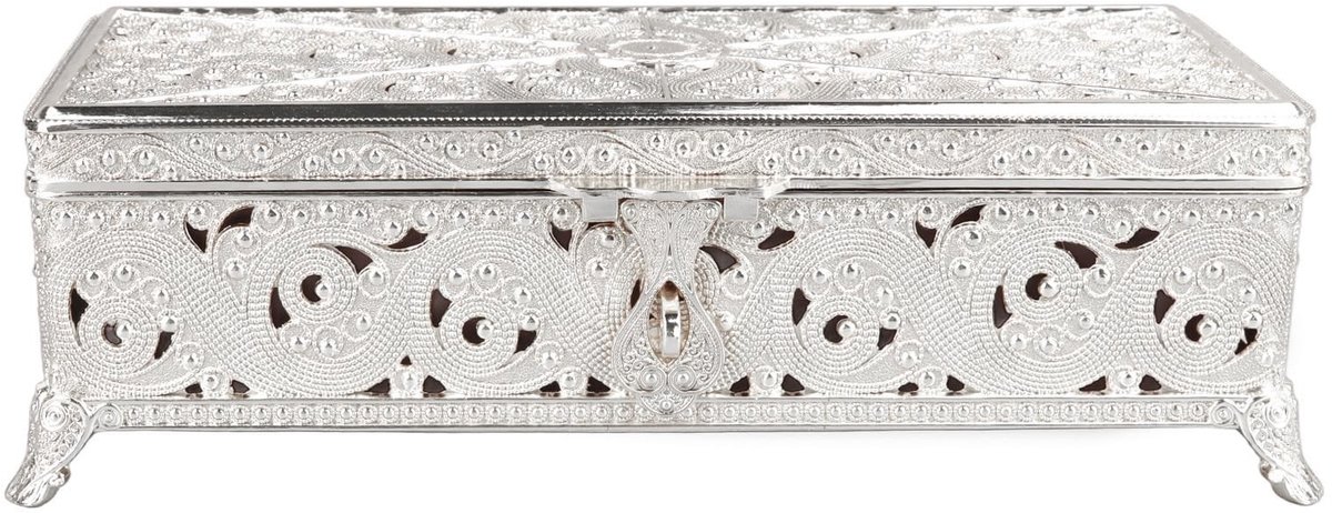 Dailygoods- Sieradendoos Vintage - Muzikale Snuisterijdoos - Rechthoekige Juwelendoos - Zacht Fluweel - Decoratieve Doos - Grote Capaciteit