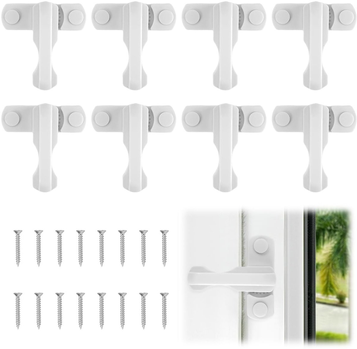 Dailygoods - Set van 8 Raambeveiligingen voor Extra Veiligheid en Inbraakbeveiliging