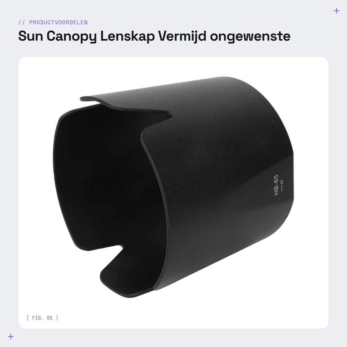 Dailygoods - Sun Canopy - Lenskap - Vermijd ongewenste schittering - Zwart - Bescherming tegen schade - Geschikt voor 80-400mm lens - Plastic