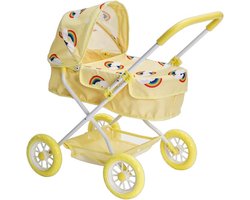 Poppenbuggy - Speelgoed Kinderwagen - Poppen Verzorgen - Uniek Regenboog Design - 57 cm Handvat - Primrose