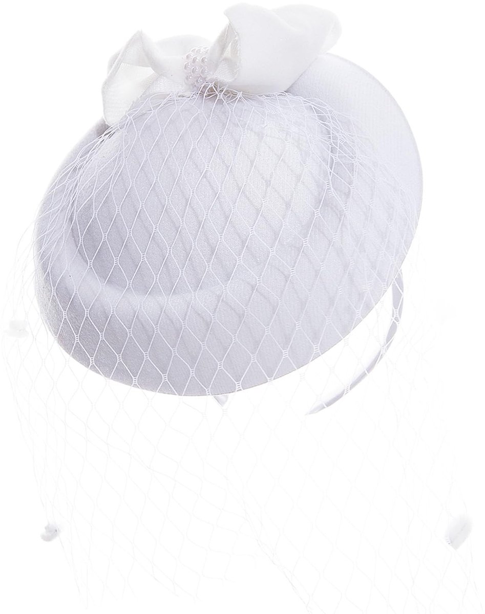 Dailygoods- Fascinator Vintage Hoeden - Pillbox Hoed - Haarspeld met Sluier - Handgemaakt van Stof - Meerdere Maten - Uniek voor Bruiloften