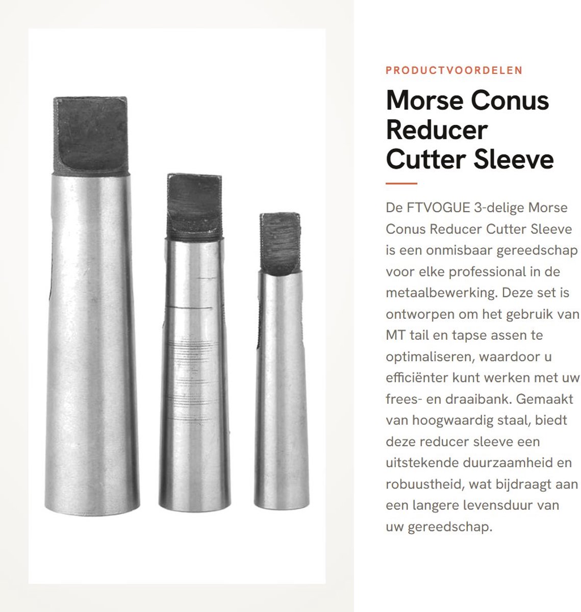 Dailygoody - Morse Conus Reducer Cutter Sleeve - 3-delige set - voor