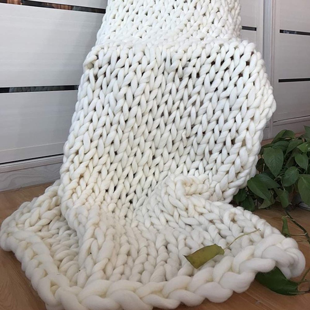 Dailygoods- Gebreide Deken - Handgemaakt - Zacht/Dik Breigaren - Multifunctioneel - 50x50/80x100/100x100 cm - Warm in de Winter - Plaid