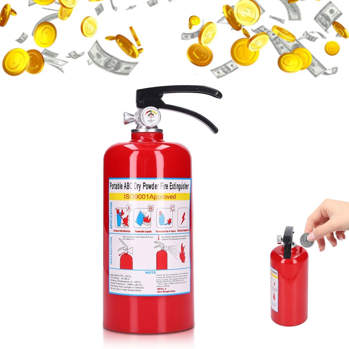 Dailygoods- Spaarpot Grote Capaciteit - Spaarbank - Muntopslag - Decoratie - Kunststof/Aluminiumlegering - 20,3 x 8 cm