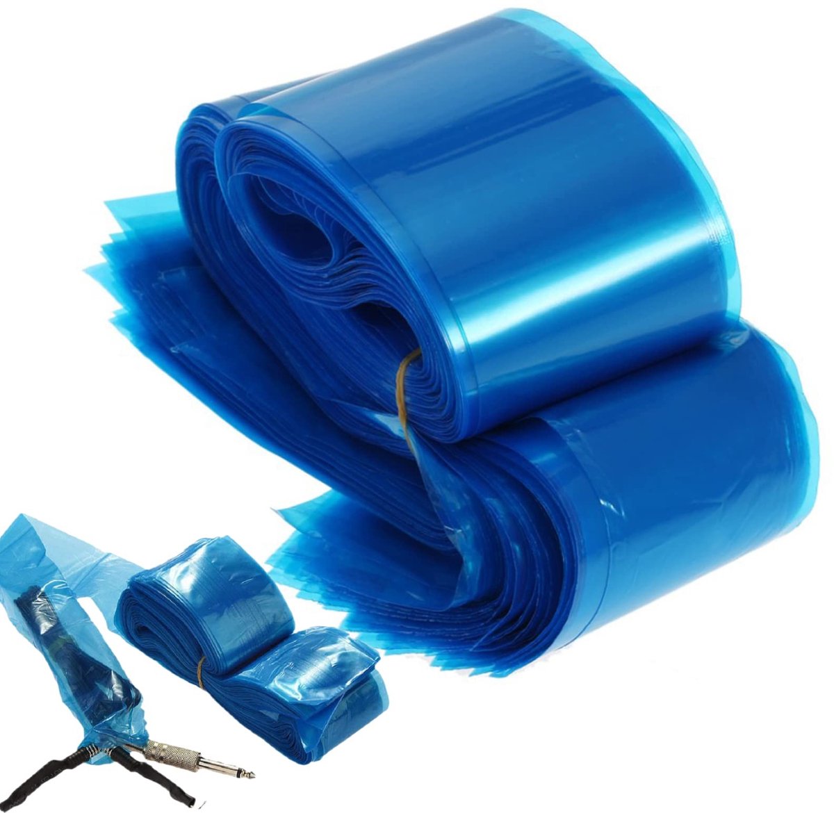 Dailygoods- Veiligheid Hoes - Wegwerp Koord Mouw - 100 Stuks - Hygiëne - Plastic - Blauw - Tattoo Hoes