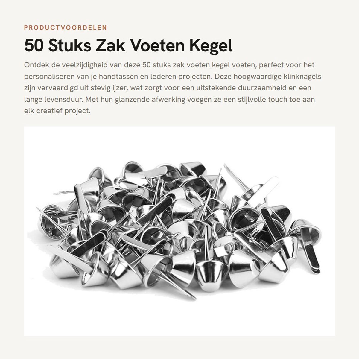Dailygoods- Klinknagels 50 Stuks - Klinknagels voor Leer - Holnieten - Klinknagel Tang - Hoge Kwaliteit - Gemaakt van IJzer - Decoratieve Nagels