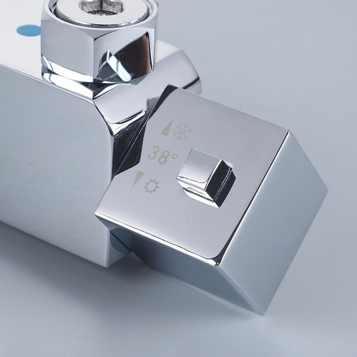 Dailygoods- Doucheknop Temperatuur Controle - Doucheknop Handvat - Doucheknop Chroom - Doucheknop Thermostatisch - Doucheknop ABS Kunststof - Inclusief Stopring en Schroef - Douchehendel