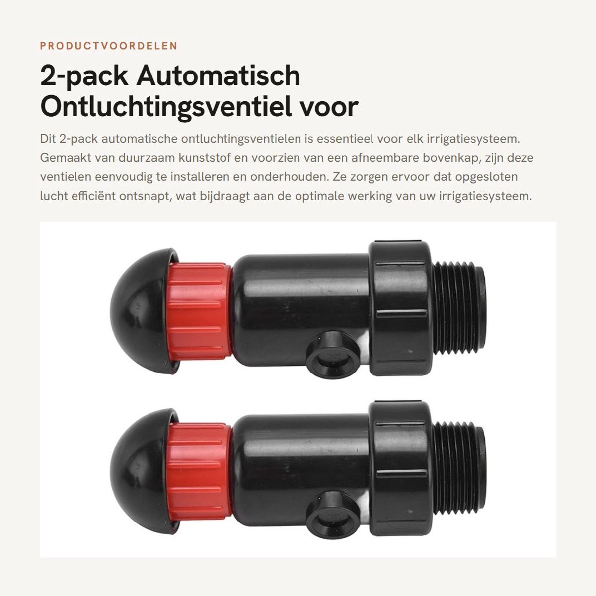 Dailygoods - 2-pack Automatisch Ontluchtingsventiel voor Irrigatiesystemen