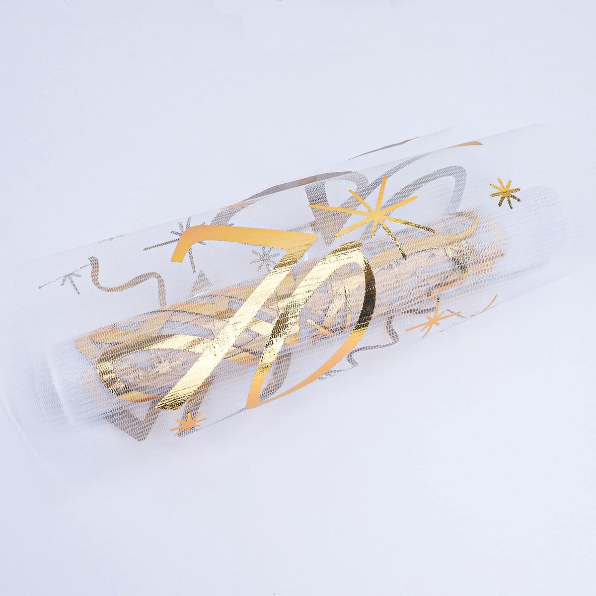 Dailygoods- Tafelloper Goud - Verjaardag Decoratie - Tafeldecoratie 70e Verjaardag - Polyester - 500 x 28 cm - Robuust en Duurzaam - Tafelkleed