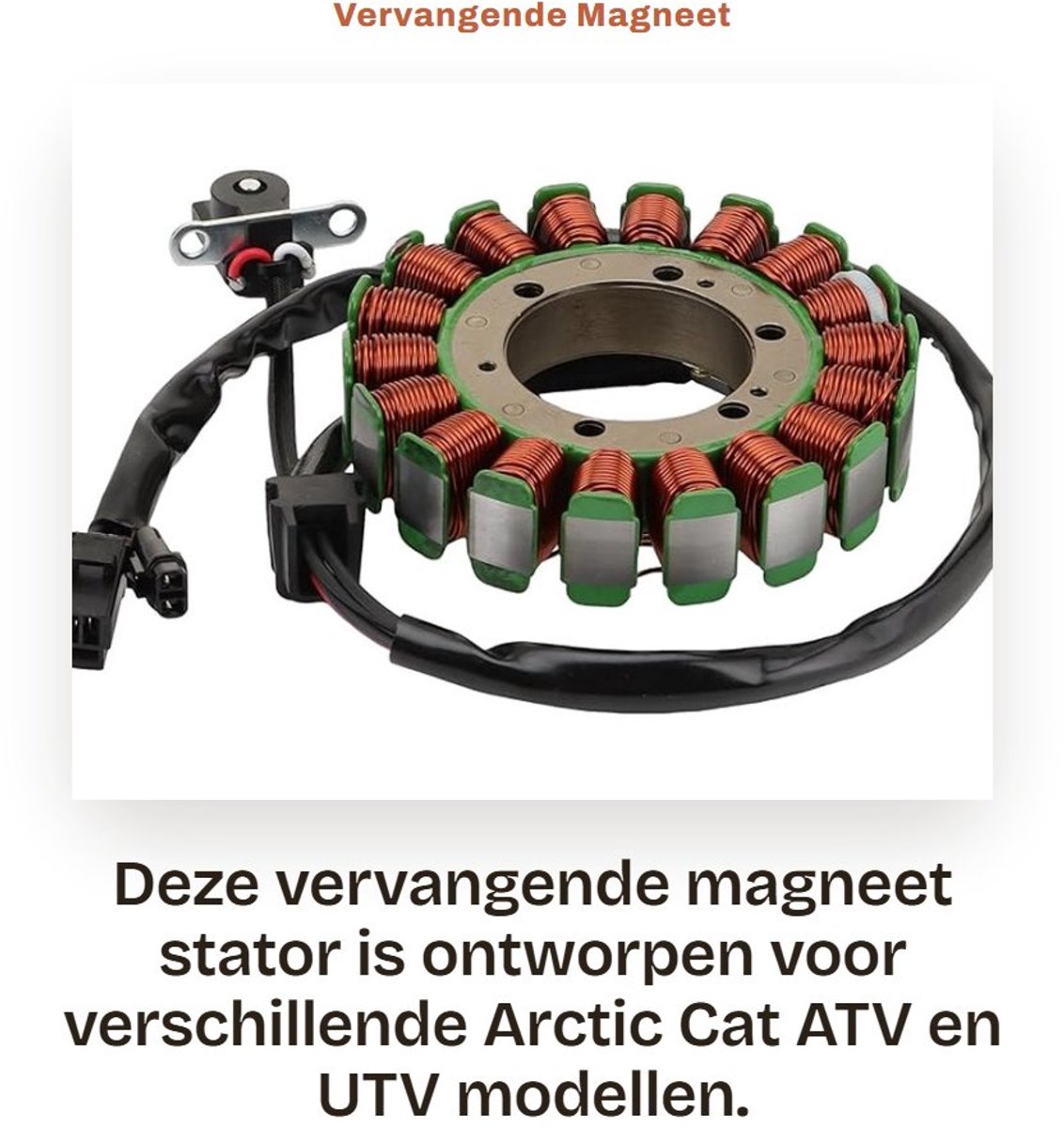 Dailygoods- Magneet Stator Vervanging - 18 Spoel - Binnendiameter 54mm - Buitendiameter 126mm - Hoogte 17mm - Compatibel met Arctic Cat