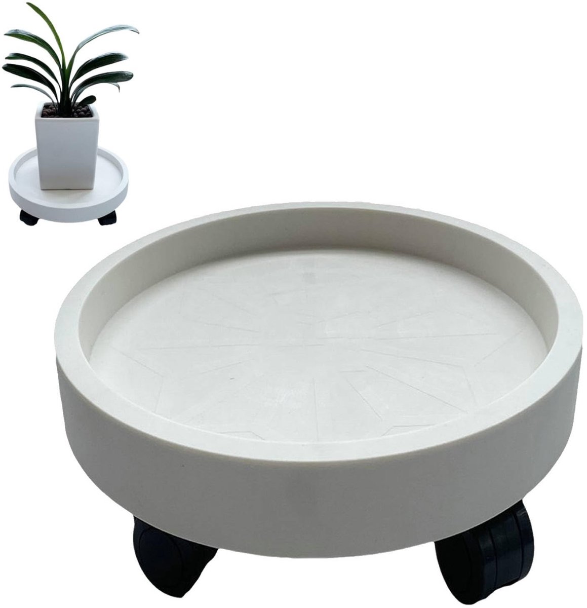Dailygoods - Plantenstandaard met Wielen - Rollende Plantenroller voor Binnen en Buiten