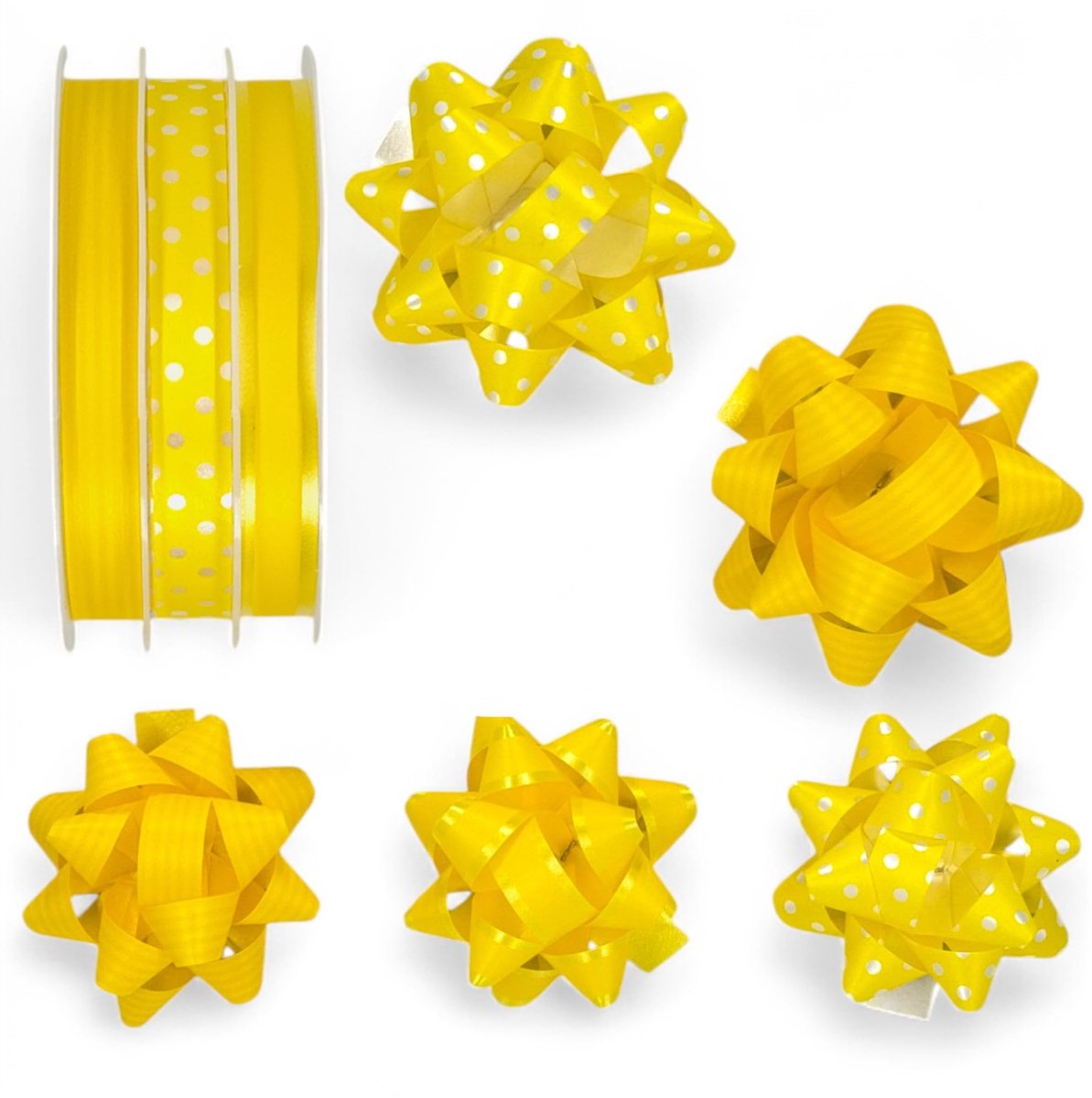 Dailygoods- Cadeaulint Set - Glanzend/Maat - 3 Rollen - Cadeaustrikken - Knutselprojecten - Scheurvast - Perfect voor Feesten - Geschenkband