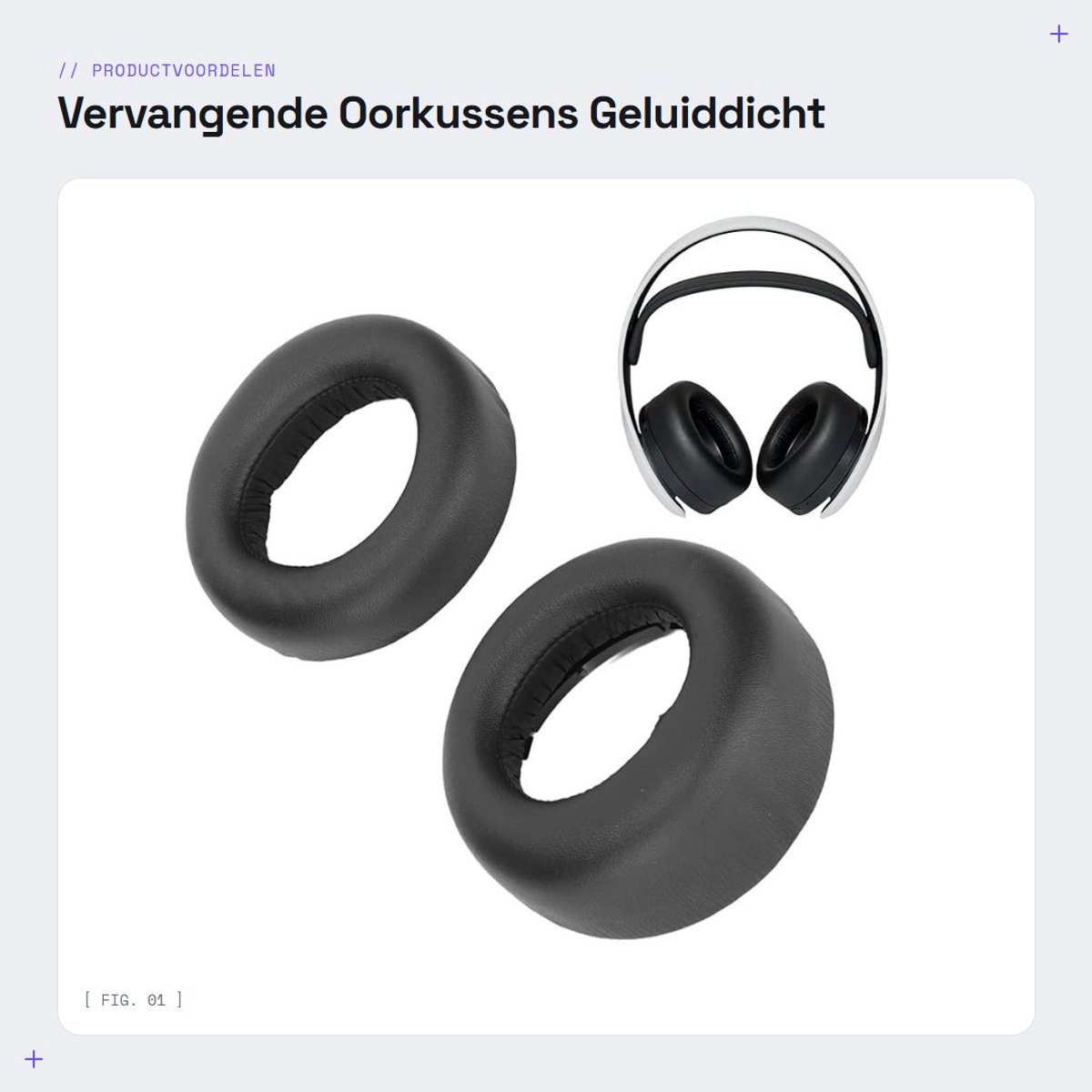 Dailygoods - Vervangende Oorkussens - Geluiddicht - Comfortabel en duurzaam - Geschikt voor PS5 Draadloze 3D-hoofdtelefoons - Zacht - Eiwitleer...