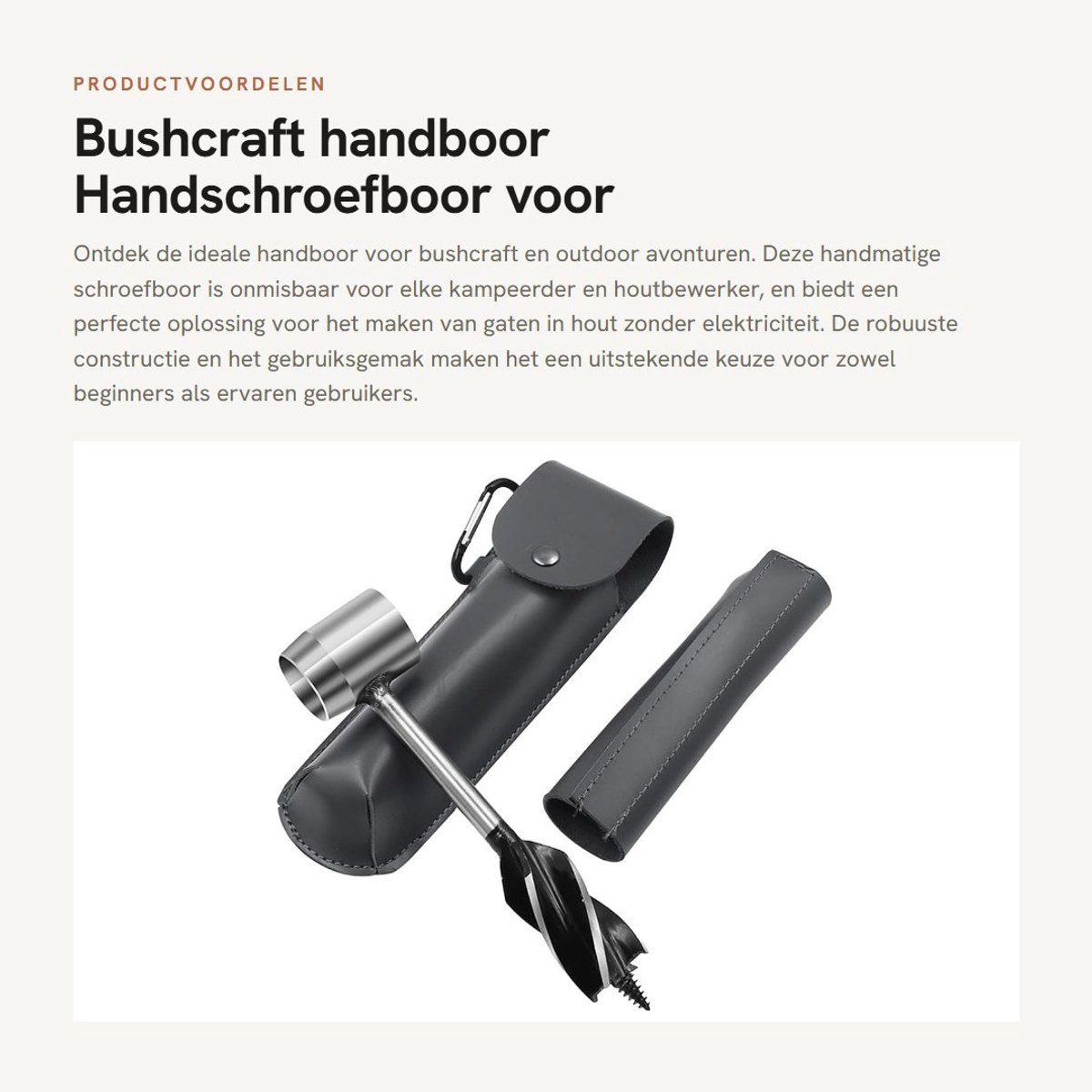 Dailygoods - Bushcraft handboor - Handschroefboor voor houtbewerking - Handmatige slangenboor - Ideaal voor camping en outdoor - Overlevingsgereedscha...