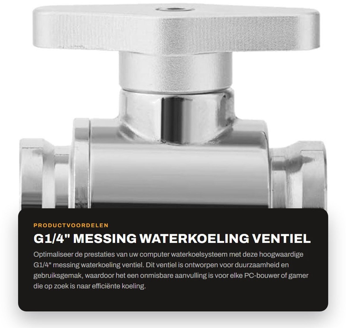 Dailygoods- Waterkoelingklep G1/4" - Messing Kogelklep - Handvat - Computer Waterkoeling Systeem - Hoogwaardige Constructie - 37 mm Lengte - Koelklep