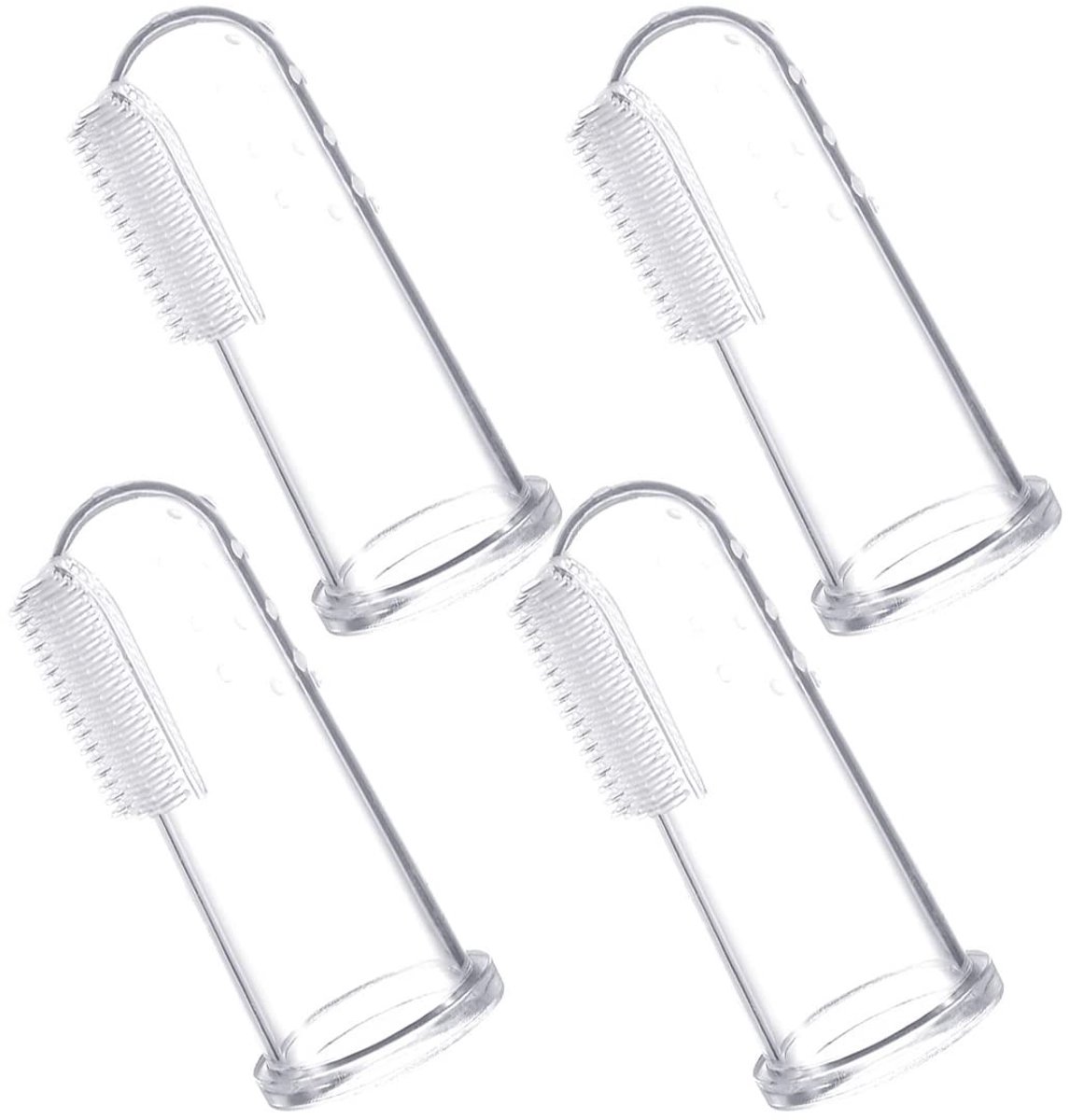 Dailygoods- Vingertandenborstel - 4 Stuks - Tandverzorging Baby - Mondverzorging - Tandvleesmassage - Geschikt voor 0-24 Maanden - Baby Tandenborstel