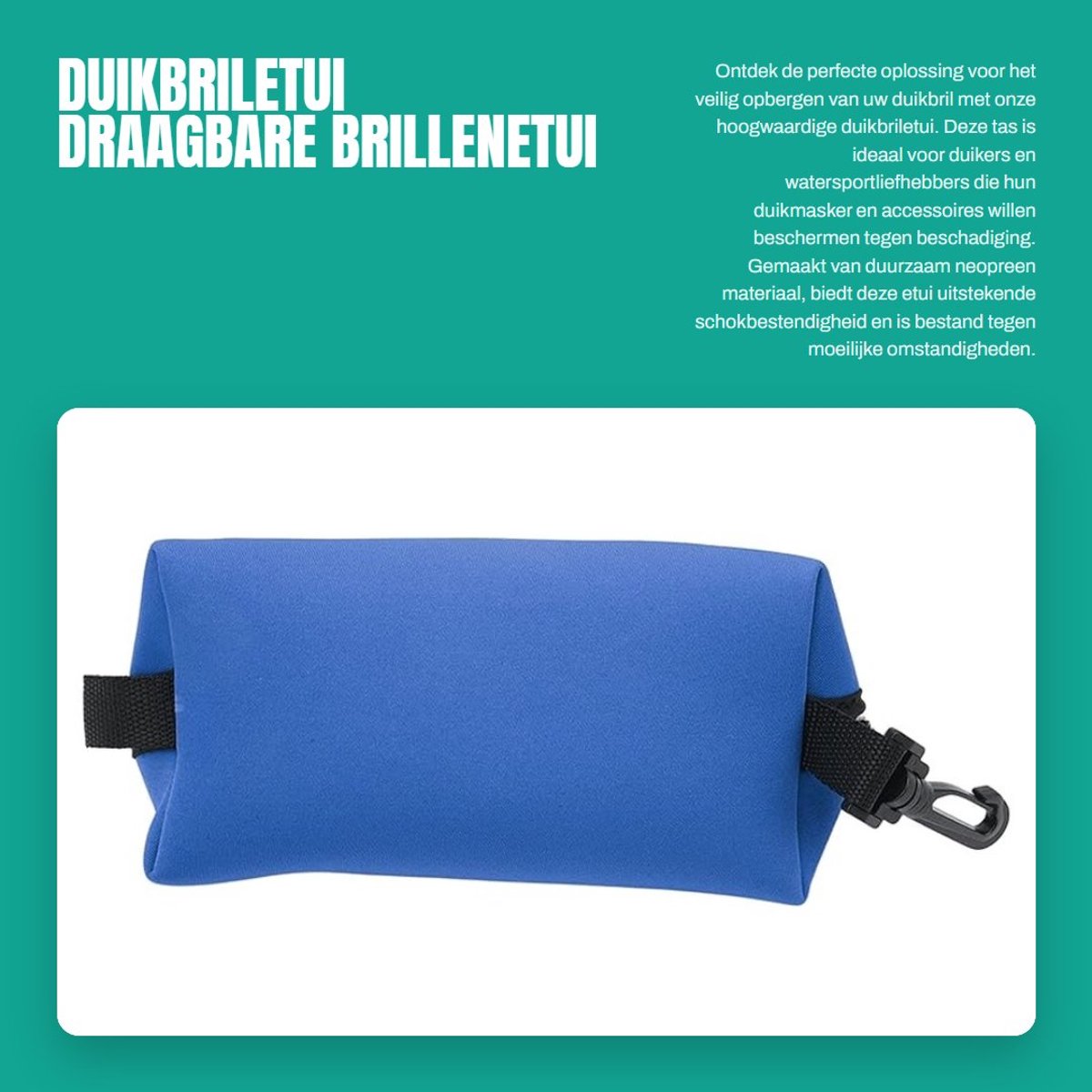 Dailygoods- Duikbriletui Schokbestendig - Duikmaskeretui - Brillenetui - Draagbare Gadgets - Neopreen - Luchtdichte Bescherming - Brillenkoker