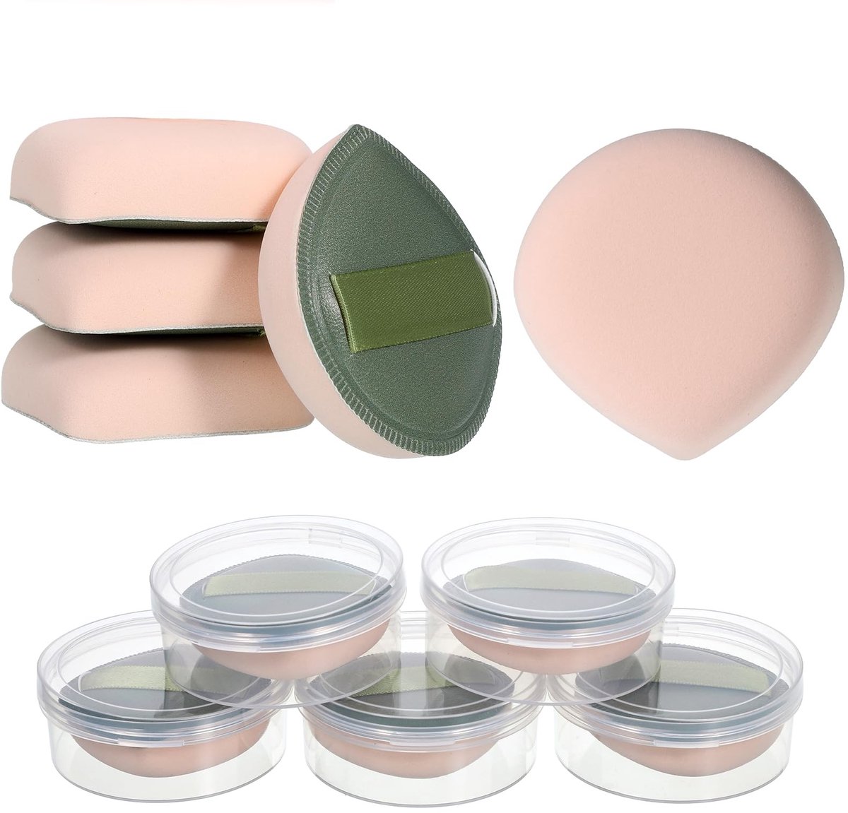 Dailygoods- Make-up Spons 5 Stuks - Latexvrije Spons - Herbruikbare Applicators - Zacht Pluizig Kussen - Voor Foundation/Concealer - Inclusief Opbergdoos - Make-up Applicator