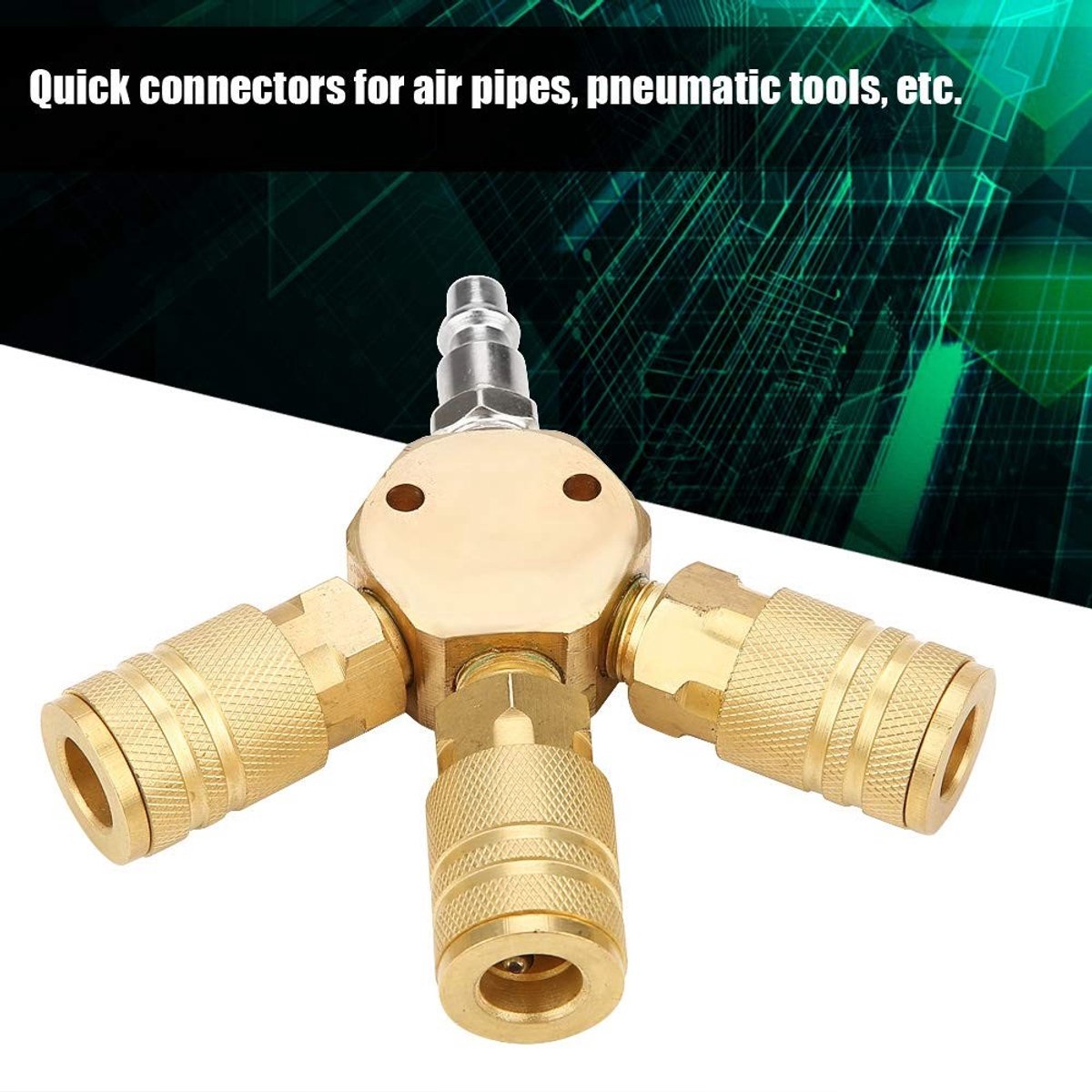 Dailygoods- Pneumatisch T-connector - Snelle aansluiting - 3-weg connector - Metaalconstructie - Corrosiebestendig - Eenvoudig te installeren - Luchtconnector