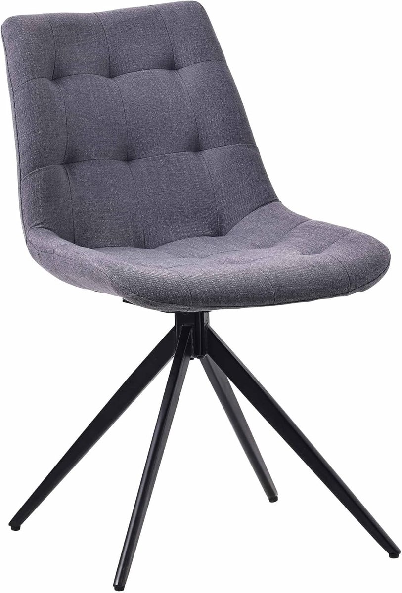 Eetkamerstoel - Gestoffeerde stoel - Comfortabel zitten - 180 graden draaibaar - 56 x 48 x
