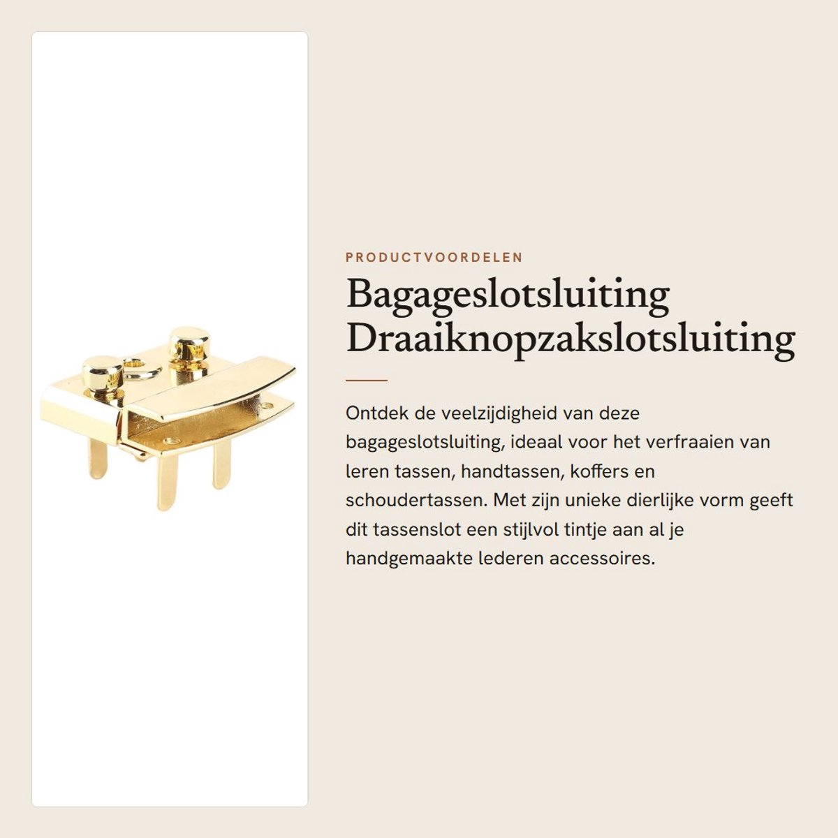 Dailygoods- Bagageslotsluiting Draaiknop in Dierlijke Vorm - Roestvrij Staal - Handtas/Koffer - Leren Tas - Sieraden/Geschenken - Duurzaam Ontwerp - Tassenslot