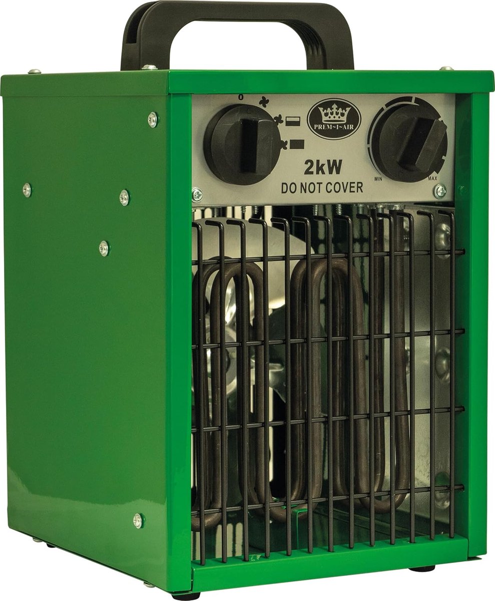 Ventilator Kachel - Mobiele Heater - Ruimte Verwarmen - Robuust Metaal - 2kW Vermogen - Oranje