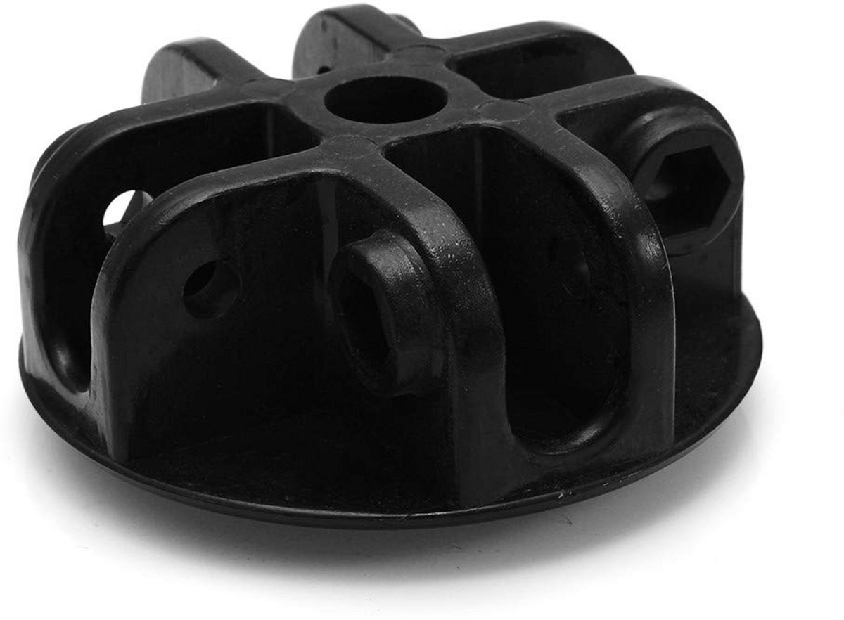 Tent Connector - Daksteun Onderdeel - Gazebo Reparatie - 4-Weg Hoekstuk - 13 cm - Zwart