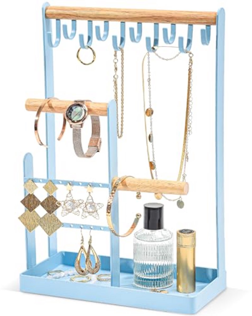 Sieradenstandaard - Juwelierhouder Organizer - Sieraden Opbergen - 4 Lagen Met Lade - 32 cm Hoog - Gemengd