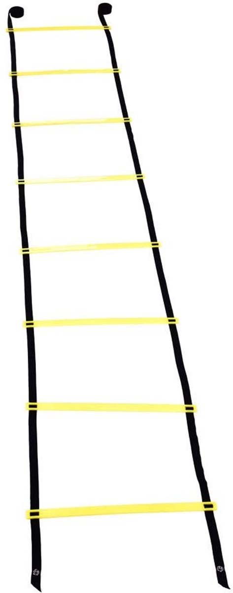 Dailygoods- Snelheidsladder 4m - Voetbal/Fitness Ladder - 8-traps Ontwerp - Versterkt Spieren - Nylon/PP Materiaal - Geel - Trainingsladder