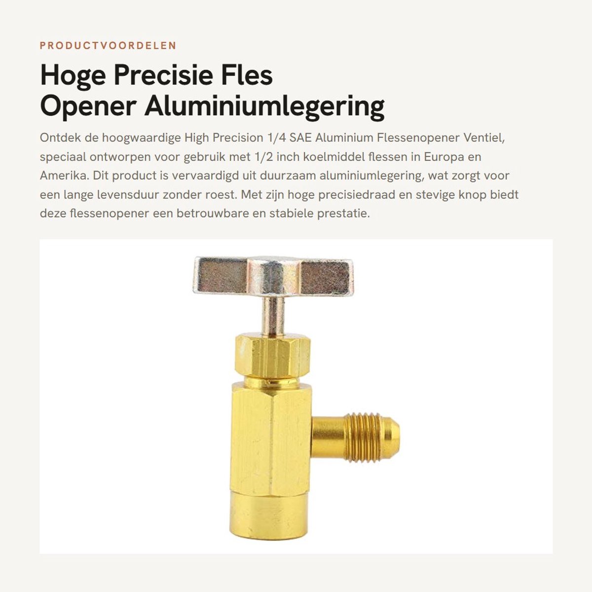 Dailygoods- Flesopener Hoge Precisie - Aluminiumlegering - Ventiel voor Koelmiddelflessen 