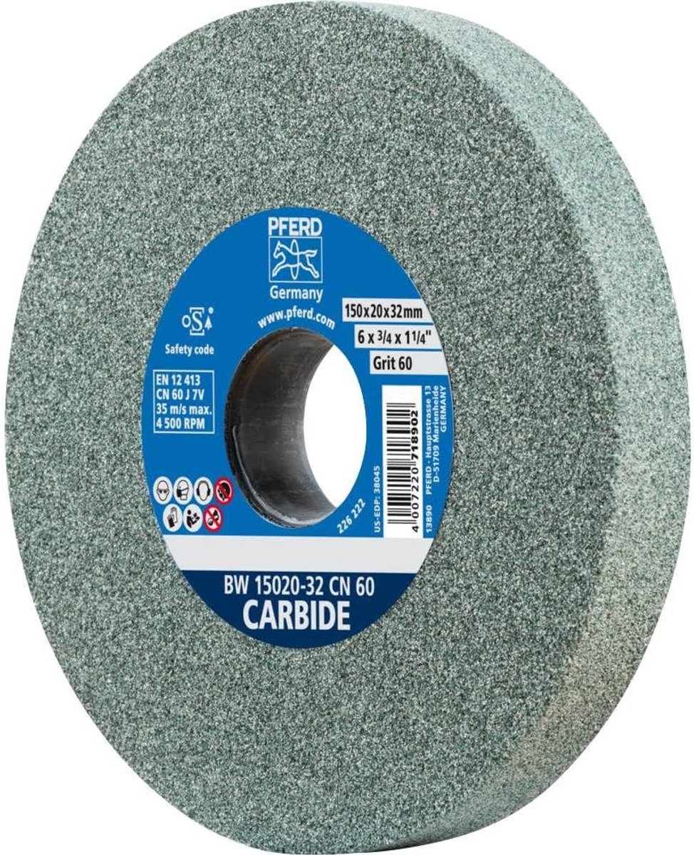 Slijpschijf Carbide - Hardmetaal schijf - Materiaal bewerken - Zachte agressieve korrel - 150x20x32mm - Groen
