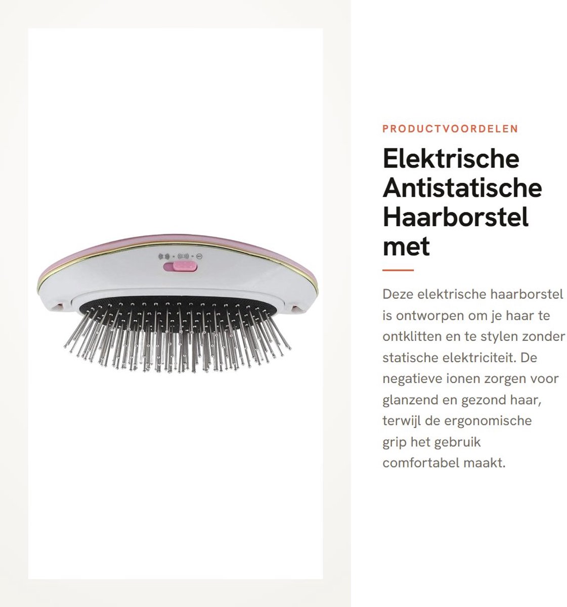 Dailygoods - Elektrische Antistatische Haarborstel met Negatieve Ionen