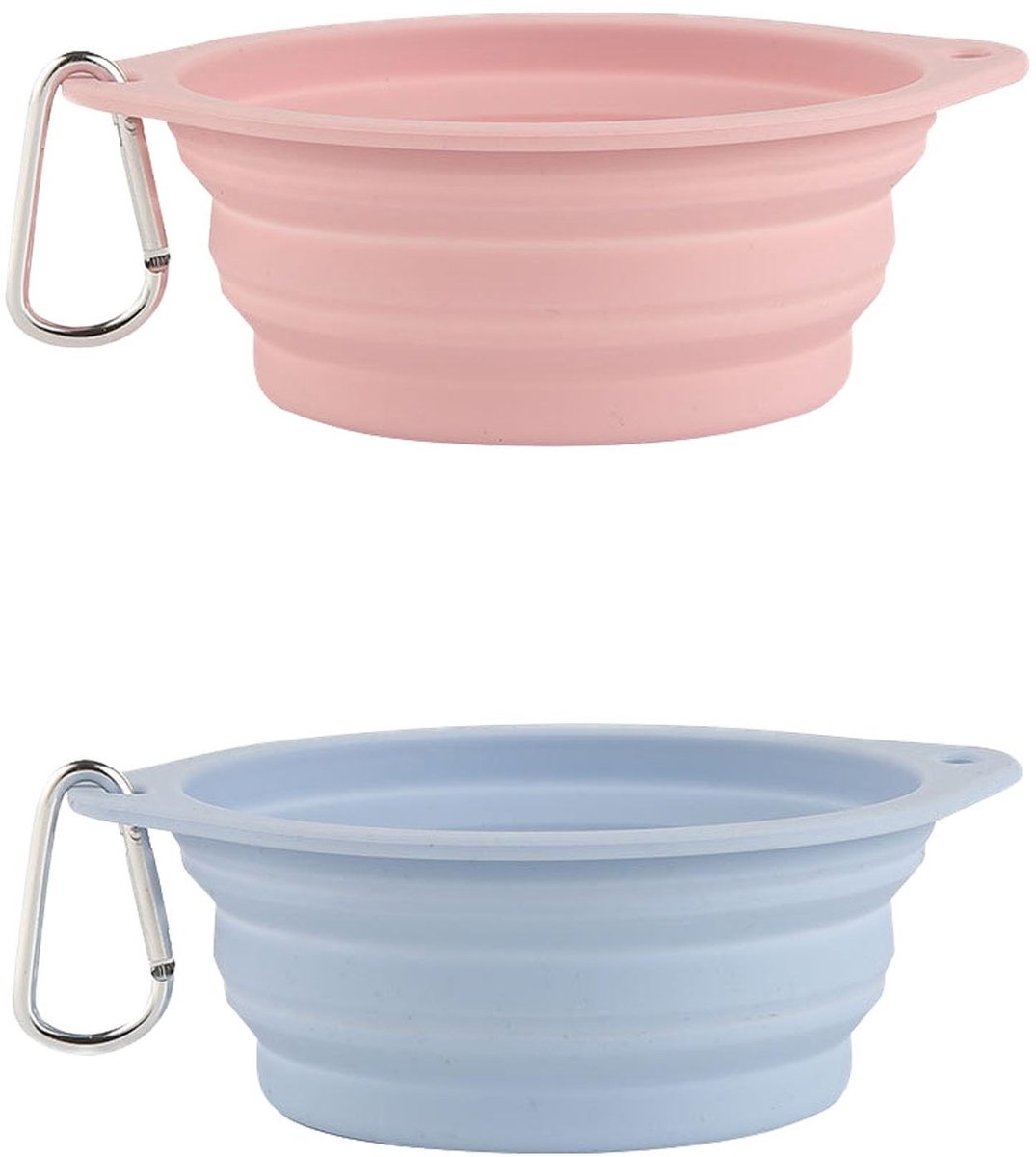Vouwbare Silicone Hondenkommen Set van 2 - Roze + Luchtblauw - Veilig en Duurzaam - Ideaal voor Reizen - ShopVlot