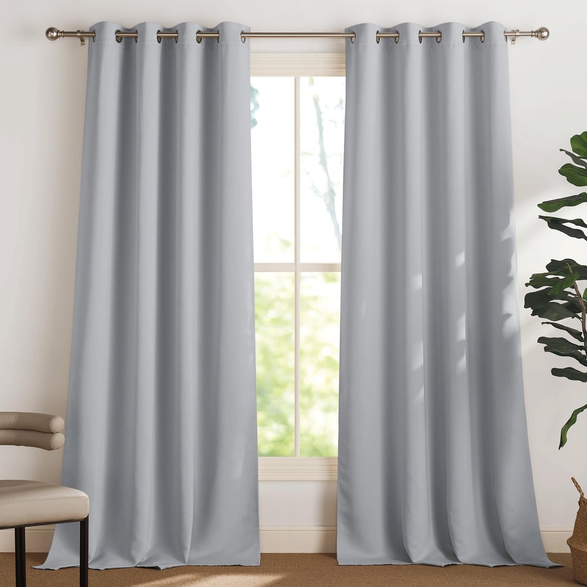 Dailygoods- Blackout Gordijnen 140 x 300 cm - Verduisteringsgordijnen - Lichtverblokkend - Isolatie - Oogjes - Polyester Stof