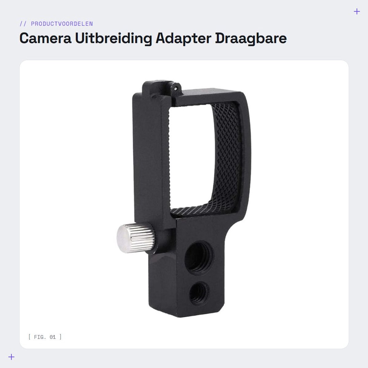 Dailygoods - Camera Uitbreiding Adapter - Draagbare Aluminium Module - Lichtgewicht en Compact - Zwart - Geschikt voor Head Camera's - 1/4 inch en 3/8...