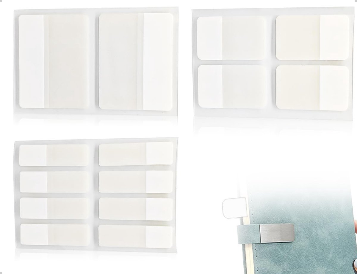 Dailygoods- Paginamarkeringen 280 stuks - Zelfklevende Plaknotities - Index Tabs - Beschrijfbare Bladwijzers - Diverse Maten - Duurzaam PET Materiaal