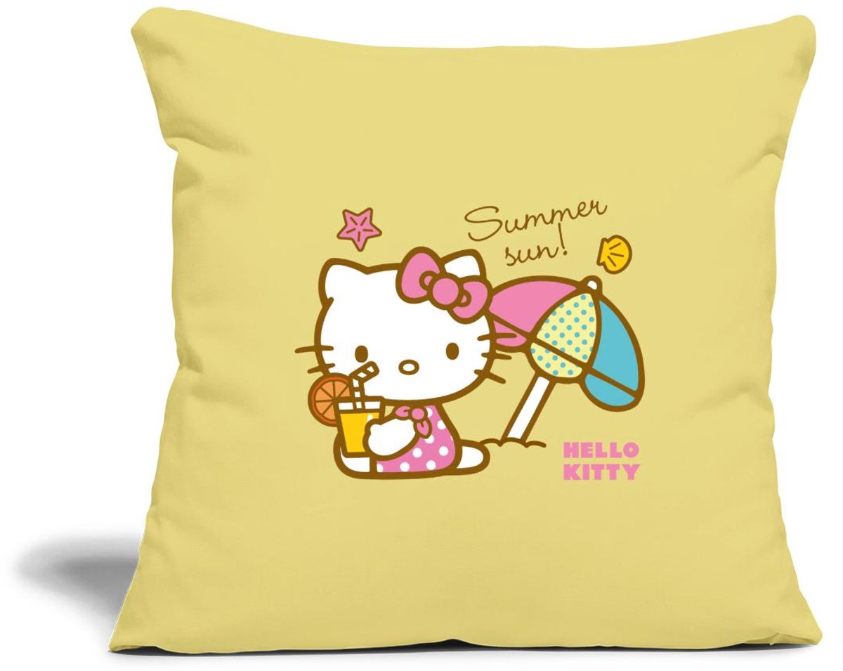 Hello Kitty Op Het Strand Onder Een Zonnescherm Sierkussenhoes, 45 x 45 cm