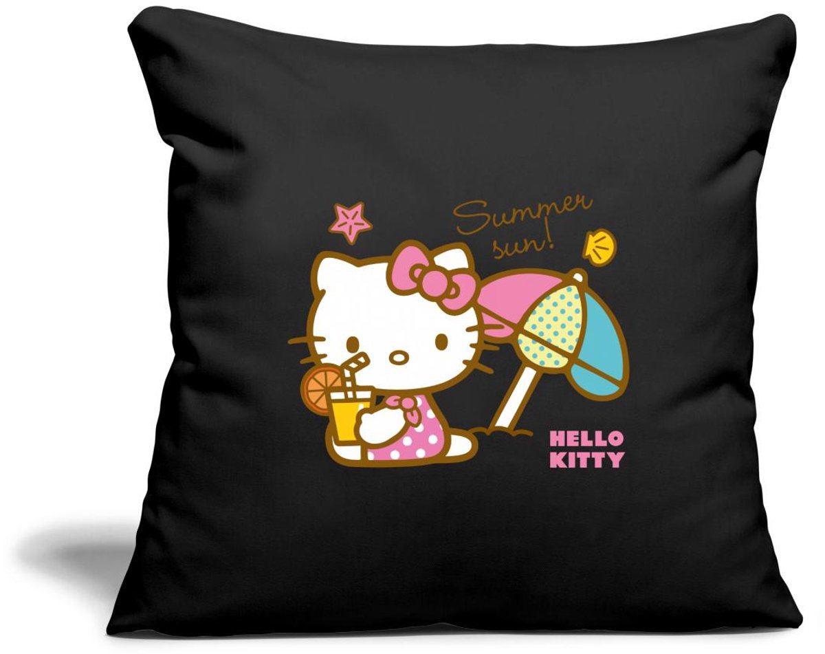 Hello Kitty Op Het Strand Onder Een Zonnescherm Sierkussenhoes, 45 x 45 cm