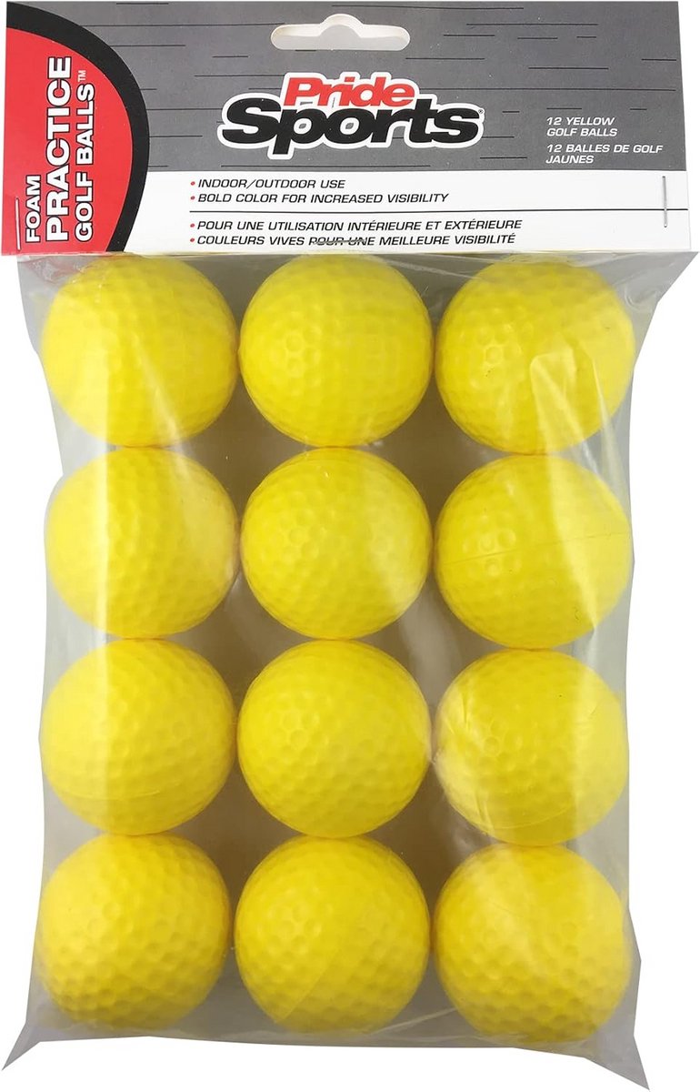 Oefengolfballen Schuim 12 Stuks Geel voor Trainingsdoeleinden