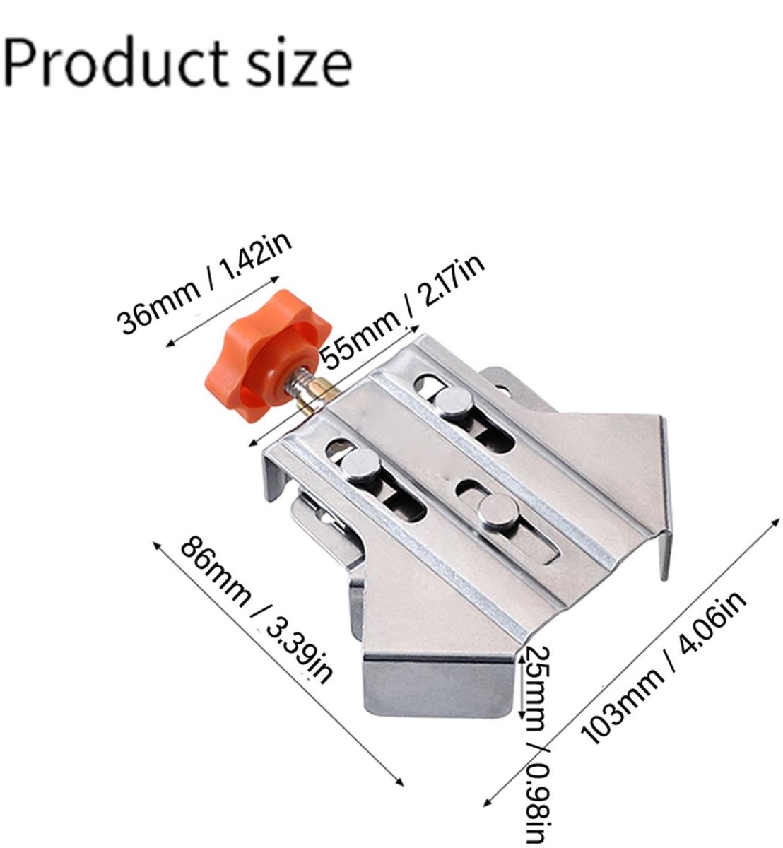 Dailygoods- Hoekbeugel - 2 Stuks - Roestvrij Staal - Verstelbaar - Duurzaam - Flexibele Klem - Geschikt voor Houtbewerking - Hoekbeugelset