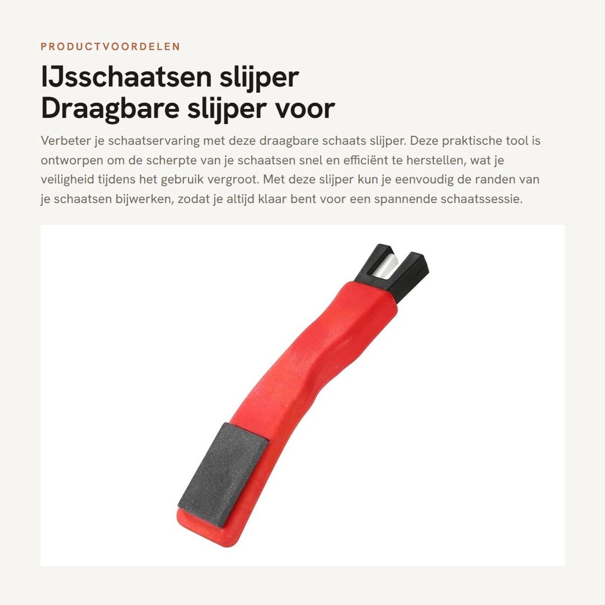 Dailygoods- IJsschaatsen Slijper Draagbaar - Schaats Randmes - Slijpsteen Gereedschap - Veiligheid Verbeteren - Randen Slijpen - Kunststof Keramiek - Schaatsenslijper